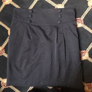 Black Button Skirt